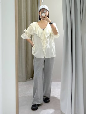 「GLOBAL WORK（グローバルワーク）のアソートスウェットパンツ/634564（スウェットパンツ、グレー系）」を使った、サヤカサン🐬さん（レディース・165cm）の春コーディネート