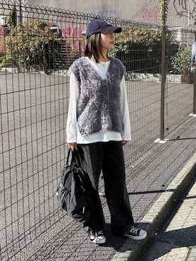 「GLOBAL WORK（グローバルワーク）のGOODデニムバギーパンツ/498388（デニムパンツ）」を使った、サヤカサン🐬さん（レディース・165cm）の秋コーディネート