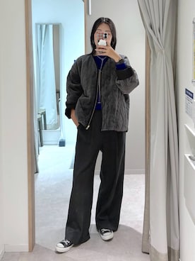 「GLOBAL WORK（グローバルワーク）のふわふわHugmeドルマンプルオーバー/595406（ニット/セーター）」を使った、サヤカサン🐬さん（レディース・165cm）の秋コーディネート