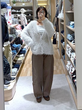 「GLOBAL WORK（グローバルワーク）のらくっション撥水バレエ/135873（バレエシューズ、その他）」を使った、サヤカサン🐬さん（レディース・165cm）の冬コーディネート