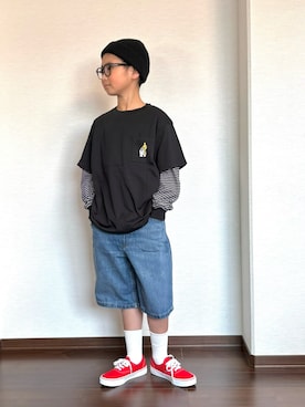 「devirock（デビロック）のアイテム」を使った、ryoooutaaaさん（キッズ・132cm）の春コーディネート