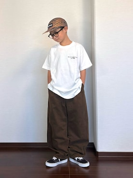 「devirock（デビロック）のアイテム（パンツ）」を使った、ryoooutaaaさん（キッズ・135cm）の夏コーディネート