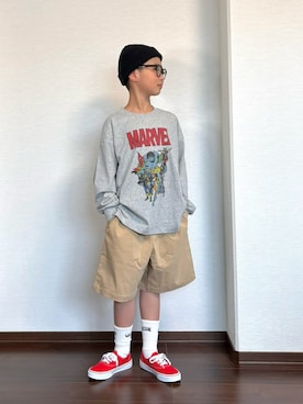 「LOWRYS FARM（ローリーズファーム）のアイテム」を使った、ryoooutaaaさん（キッズ・132cm）の春コーディネート