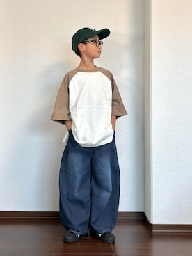 「アイテム（キャップ）」を使った、ryoooutaaaさん（キッズ・132cm）の春コーディネート