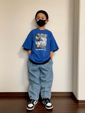 「coca（coca）（コカ）のアイテム（パンツ）」を使った、ryoooutaaaさん（キッズ・124cm）の春コーディネート