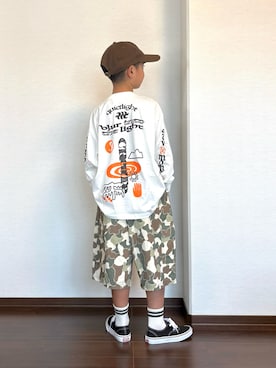 「アイテム（キャップ）」を使った、ryoooutaaaさん（キッズ・135cm）の秋コーディネート