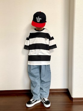 「coca（coca）（コカ）のアイテム（パンツ）」を使った、ryoooutaaaさん（キッズ・124cm）の春コーディネート