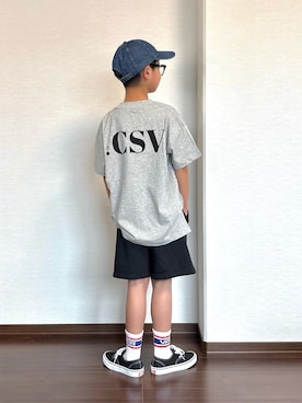 「VANS（バンズ）のアイテム」を使った、ryoooutaaaさん（キッズ・135cm）の夏コーディネート