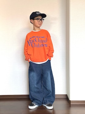 「アイテム（キャップ）」を使った、ryoooutaaaさん（キッズ・129cm）の秋コーディネート