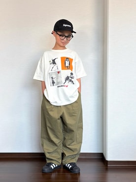 「PAIRMANON STREET（ペアマノンストリート）のアイテム」を使った、ryoooutaaaさん（キッズ・132cm）の春コーディネート