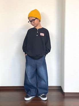 「アイテム（スウェット）」を使った、ryoooutaaaさん（キッズ・129cm）の秋コーディネート