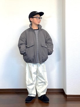 「アイテム（ジャケット/アウター）」を使った、ryoooutaaaさん（キッズ・129cm）の冬コーディネート