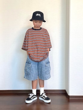 「VANS（バンズ）のアイテム」を使った、ryoooutaaaさん（キッズ・129cm）の夏コーディネート