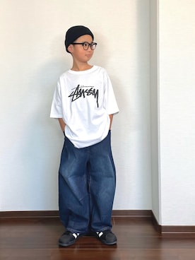 「adidas（アディダス）のアイテム」を使った、ryoooutaaaさん（キッズ・129cm）の秋コーディネート