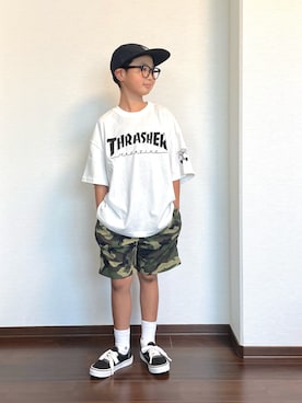 「VANS（バンズ）のアイテム」を使った、ryoooutaaaさん（キッズ・129cm）の夏コーディネート