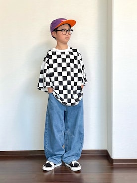 「アイテム（スニーカー）」を使った、ryoooutaaaさん（キッズ・129cm）の夏コーディネート