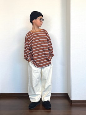 「アイテム（Tシャツ/カットソー）」を使った、ryoooutaaaさん（キッズ・129cm）の秋コーディネート