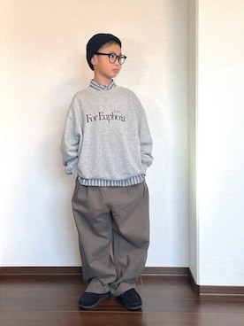 「アイテム（トップス）」を使った、ryoooutaaaさん（キッズ・129cm）の秋コーディネート