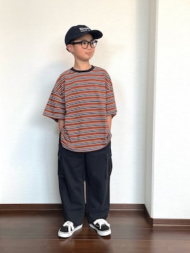 「アイテム（トップス）」を使った、ryoooutaaaさん（キッズ・129cm）の夏コーディネート