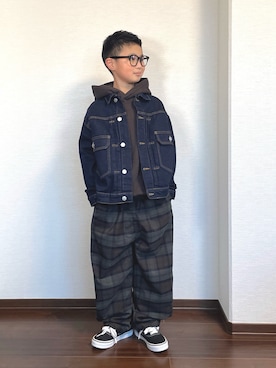 「アイテム（ジャケット/アウター）」を使った、ryoooutaaaさん（キッズ・129cm）の秋コーディネート