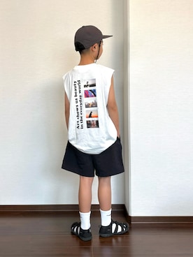 「MARMOT（マーモット）のアイテム」を使った、ryoooutaaaさん（キッズ・135cm）の夏コーディネート