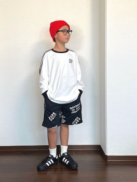 「アイテム（レッグウェア）」を使った、ryoooutaaaさん（キッズ・129cm）の秋コーディネート