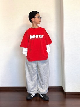 「アイテム（スウェットパンツ）」を使った、ryoooutaaaさん（キッズ・132cm）の春コーディネート