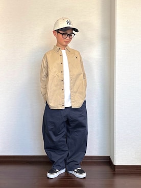 「アイテム（キャップ）」を使った、ryoooutaaaさん（キッズ・132cm）の春コーディネート