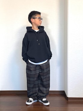 「アイテム（パーカー）」を使った、ryoooutaaaさん（キッズ・129cm）の秋コーディネート