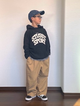 「アイテム（Tシャツ/カットソー）」を使った、ryoooutaaaさん（キッズ・129cm）の冬コーディネート