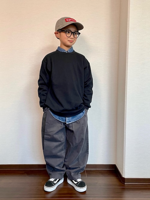 PAIRMANON STREET】裏毛 ガゼット付き シンプル トレーナー