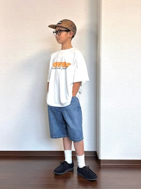 「Supreme （シュプリーム）のアイテム」を使った、ryoooutaaaさん（キッズ・135cm）の夏コーディネート