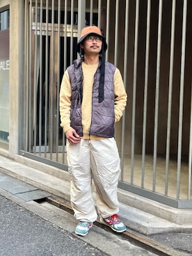 「Gramicci（グラミチ）のアイテム（トップス）」を使った、BAKUさん（メンズ・185cm）の冬コーディネート