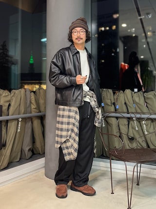 BEAMS 24SS ヴィンテージレザー ジップブルゾン メンズ アウター BEAMS