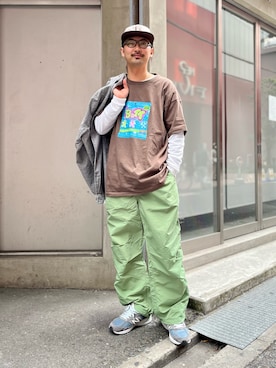 「アイテム（キャップ）」を使った、BAKUさん（メンズ・185cm・20代）の春コーディネート