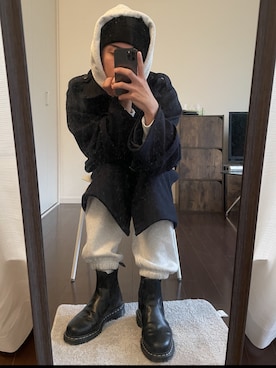 「ZARA（ザラ）のアイテム（トレンチコート）」を使った、shinさん（メンズ・174cm）の冬コーディネート