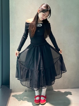 「adidas（アディダス）のアイテム（スカート）」を使った、UIさん（レディース・154cm）の夏コーディネート