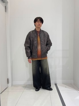 「アイテム（MA-1）」を使った、shinshinさん（メンズ・166cm）の秋コーディネート