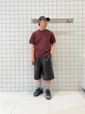 「レザーショーツ」｜shinshinさん（メンズ・166cm）の夏コーディネート