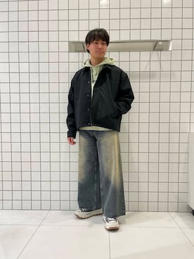 「SENSE OF PLACE by URBAN RESEARCH（センスオブプレイスバイアーバンリサーチ）のFLジップブルゾン（ブルゾン）」を使った、shinshinさん（メンズ・166cm）の冬コーディネート