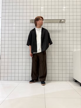 「SMELLY(スメリー)のステンレスラウンドベネチアンネックレス(ネックレス、シルバー系)」を使った、shinshinさん(メンズ・166cm)の夏コーディネート