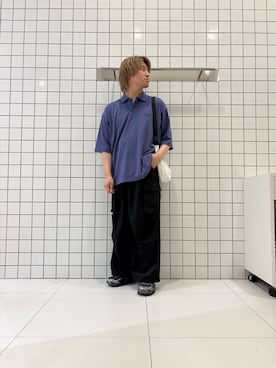 「SENSE OF PLACE by URBAN RESEARCH(センスオブプレイスバイアーバンリサーチ)の『別注』Converse×SENSE OF PLACE JACK PURCELLポロシャツ(ポロシャツ、ブルー系)」を使った、shinshinさん(メンズ・166cm)の夏コーディネート