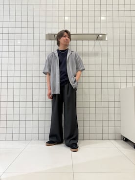 「SMELLY（スメリー）のステンレスツイストチェーンネックレス（ネックレス、シルバー系）」を使った、shinshinさん（メンズ・166cm）の春コーディネート