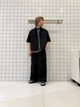 「SENSE OF PLACE by URBAN RESEARCH(センスオブプレイスバイアーバンリサーチ)の『別注』Converse×SENSE OF PLACE JACK PURCELカーゴパンツ(その他パンツ、ブラック系)」を使った、shinshinさん(メンズ・166cm)の夏コーディネート