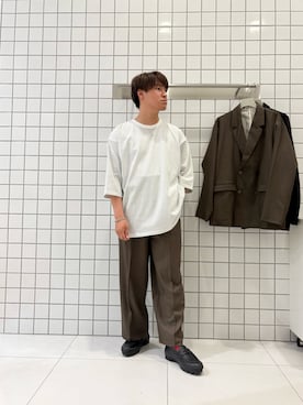 「SENSE OF PLACE by URBAN RESEARCH（センスオブプレイスバイアーバンリサーチ）の『ユニセックス』エクストラルーズアソートTシャツ（Tシャツ/カットソー）」を使った、shinshinさん（メンズ・166cm）の夏コーディネート