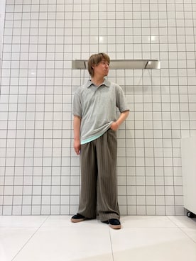「SMELLY(スメリー)のステンレスラウンドベネチアンネックレス(ネックレス、シルバー系)」を使った、shinshinさん(メンズ・166cm)の夏コーディネート
