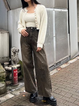 「アイテム（その他トップス）」を使った、永田真弓さん（レディース・168cm）の秋コーディネート