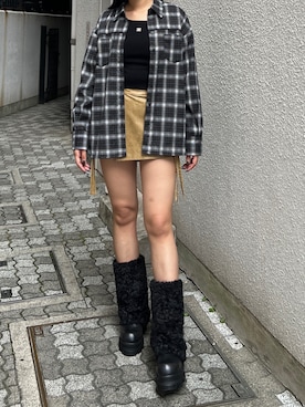 「EMODA（エモダ）のアイテム（その他パンツ）」を使った、永田真弓さん（レディース・168cm）の秋コーディネート