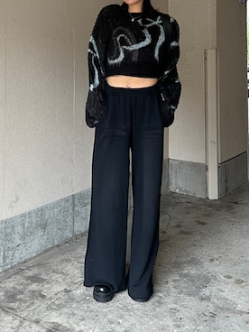 「EMODA（エモダ）のアイテム（その他パンツ）」を使った、永田真弓さん（レディース・168cm）の秋コーディネート