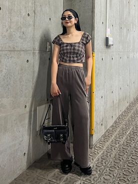 「オフィスカジュアル」｜「アイテム（ブーツ）」を使った、永田真弓さん（レディース・168cm）の夏コーディネート